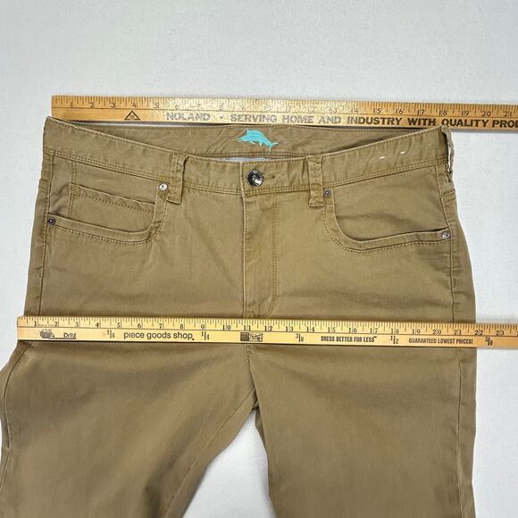 Tommy Bahama Mens 36x30 Chino Pants Tan Flat Front Stretch Cotton Tencel Blend - Picture 7 of 16